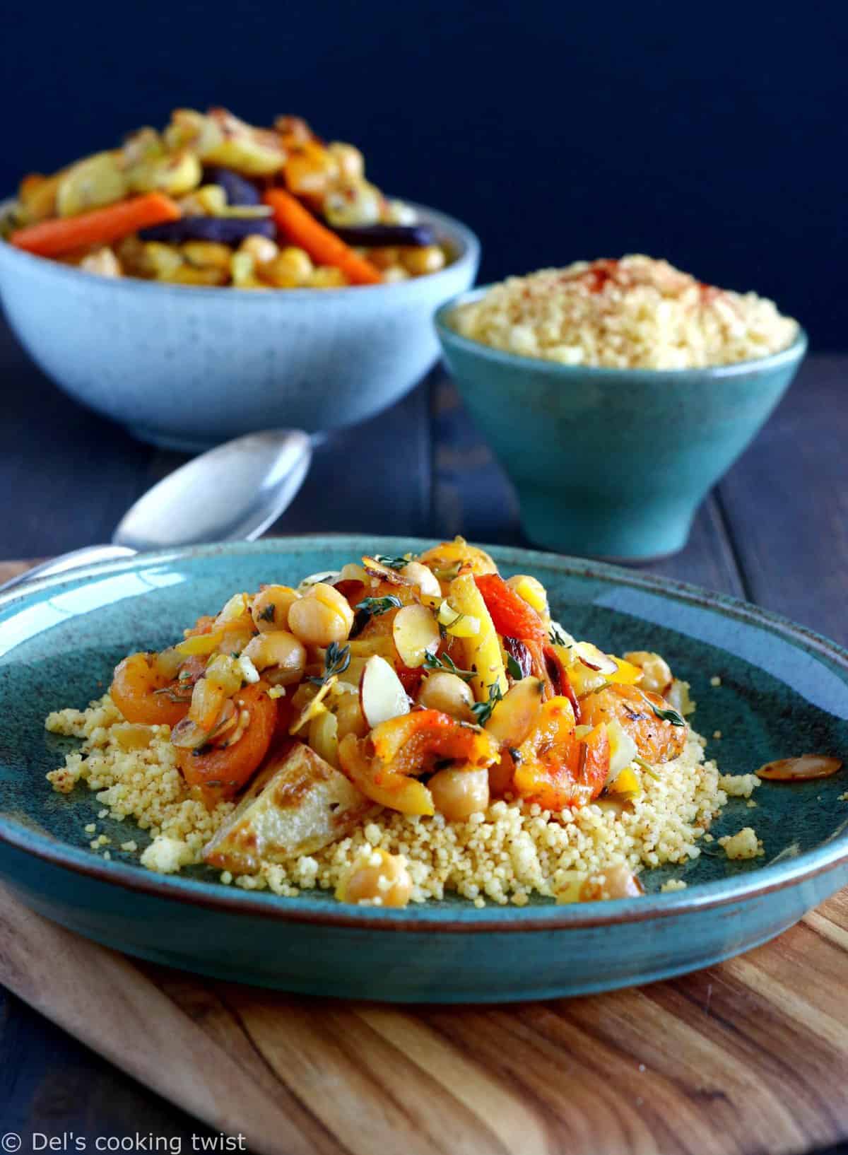 Tajine aux pois chiches, abricots et amandes