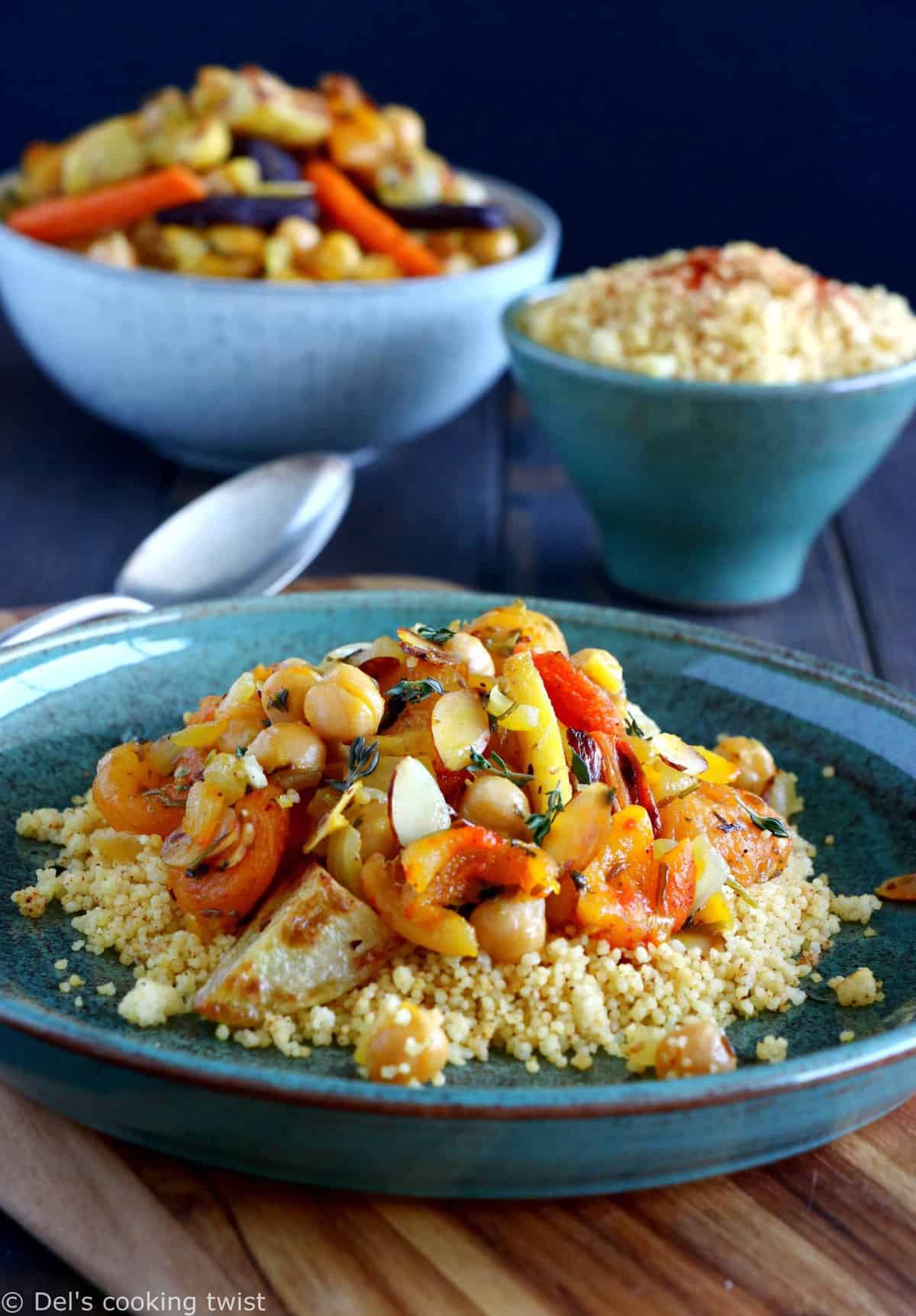 Tajine aux pois chiches, abricots et amandes (Vegan, Sans Gluten) - Del's  cooking twist