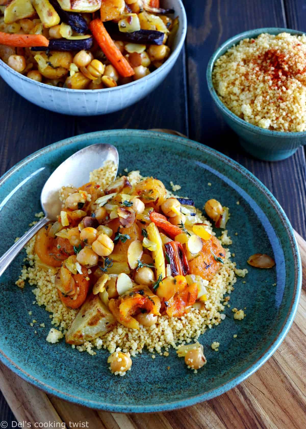 Tajine aux pois chiches, abricots et amandes