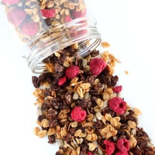 Sugar-Free Cocoa Raspberry Granola