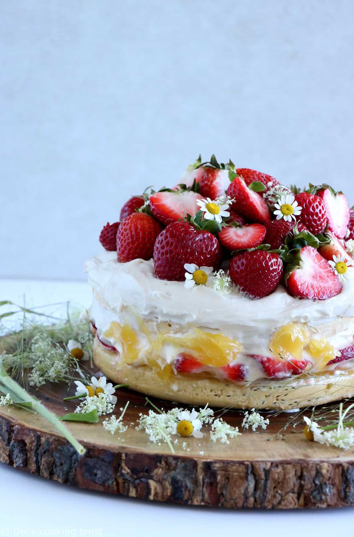 Gâteau suédois de Midsommar aux fraises (Midsommartårta)