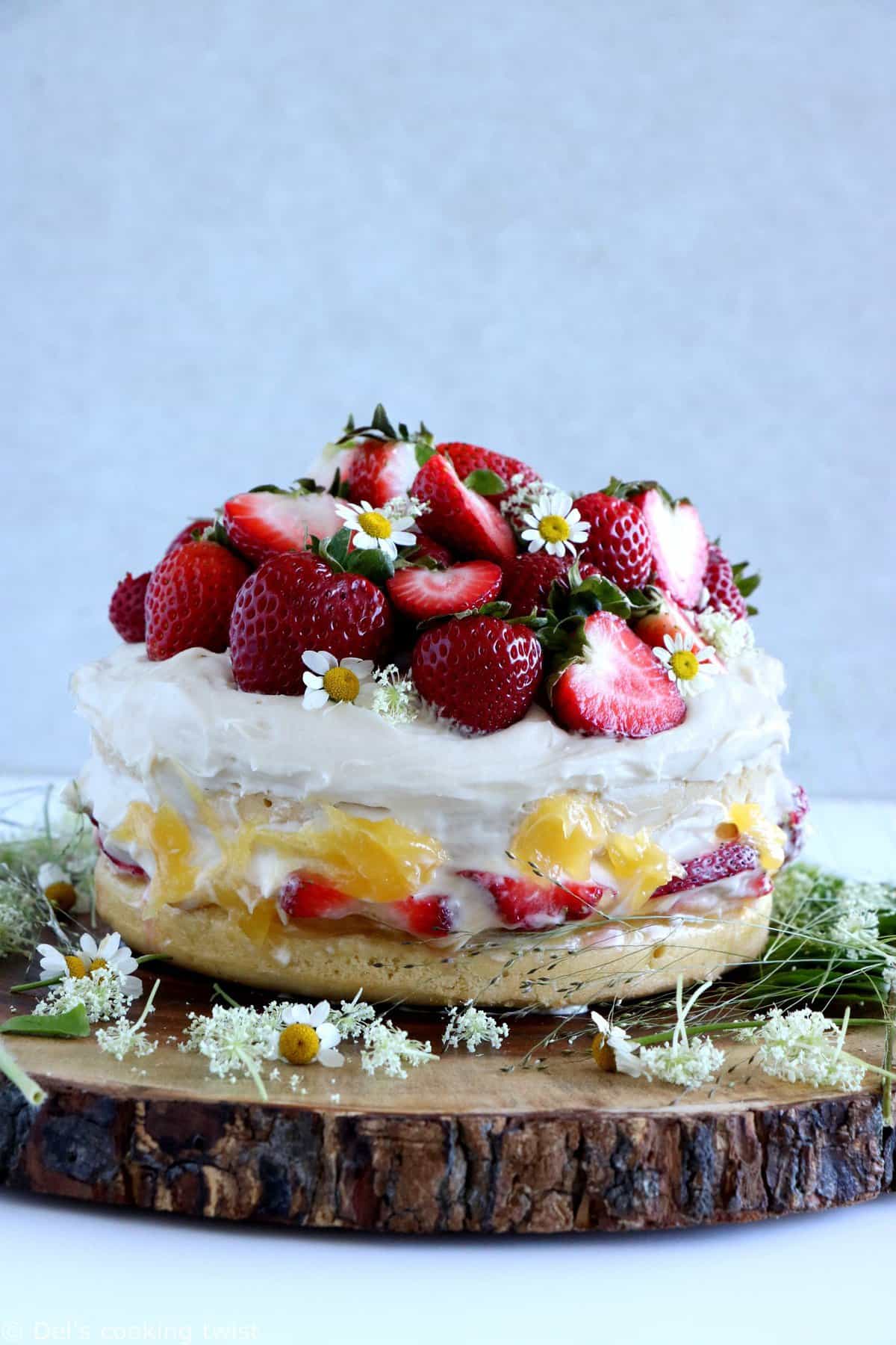 Gâteau suédois de Midsommar aux fraises (Midsommartårta)