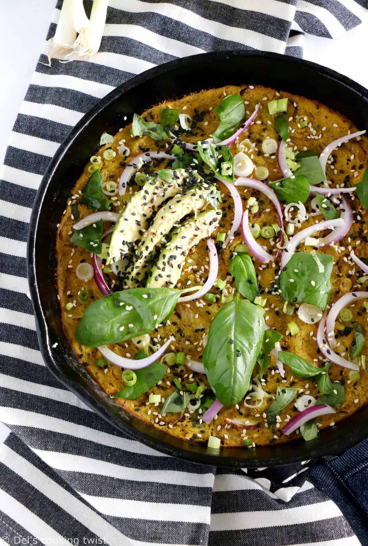 Vegan Zucchini and Red Onion Frittata