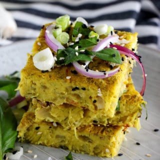 Vegan Red Onion and Zucchini Frittata