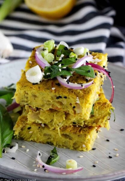 Vegan Red Onion and Zucchini Frittata