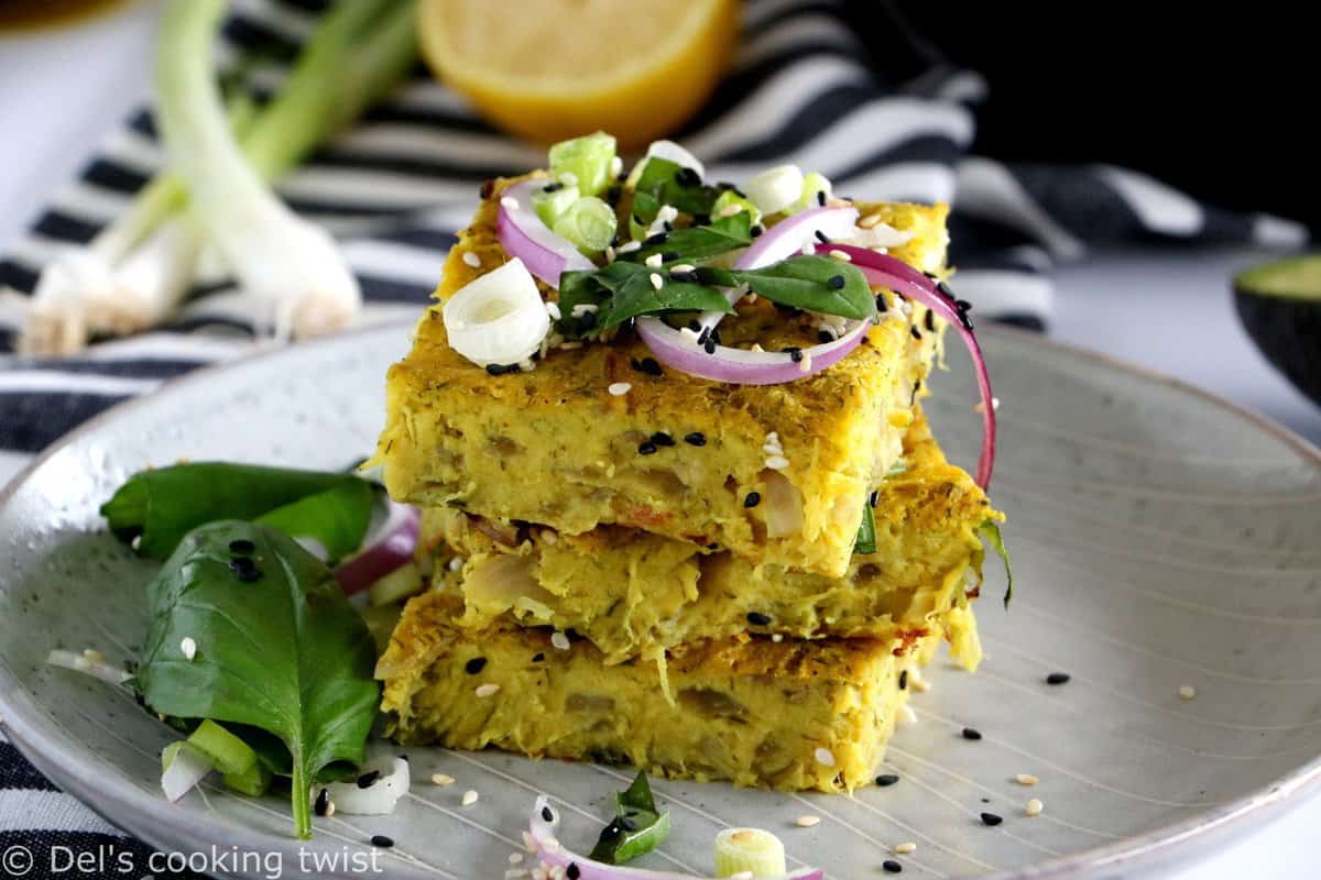 Vegan Red Onion and Zucchini Frittata