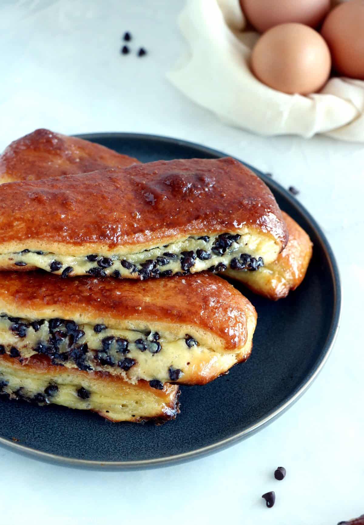 Chocolate Chip Vanilla Custard Brioches (Brioches Suisses)