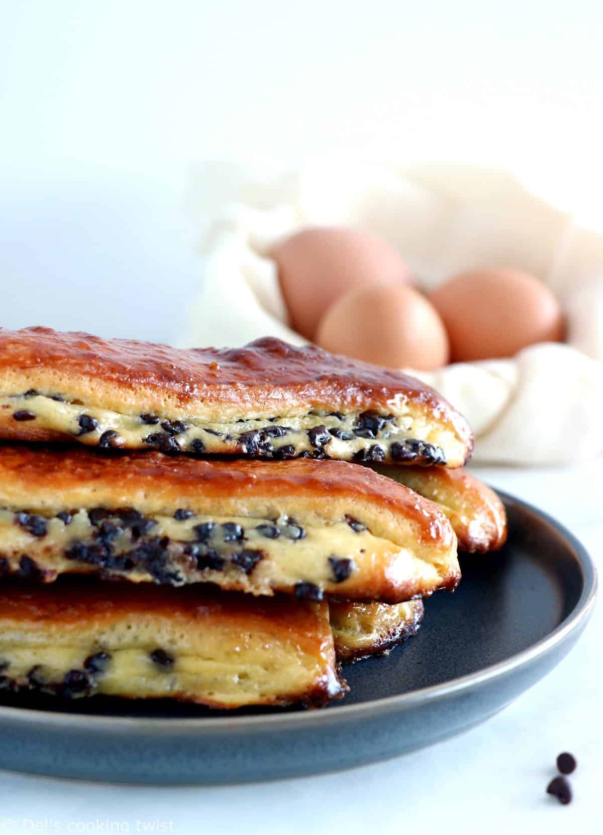 Chocolate Chip Vanilla Custard Brioches (Brioches Suisses)