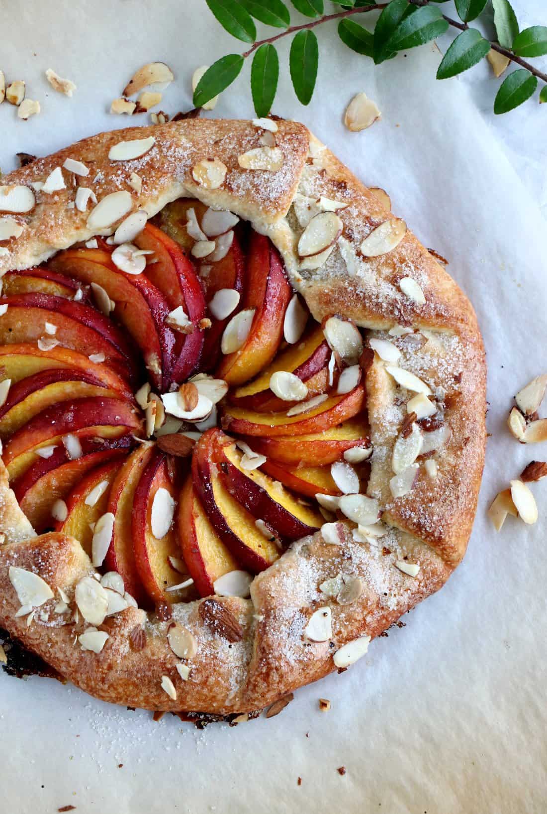 Honey Peach Galette with Buttermilk Crust