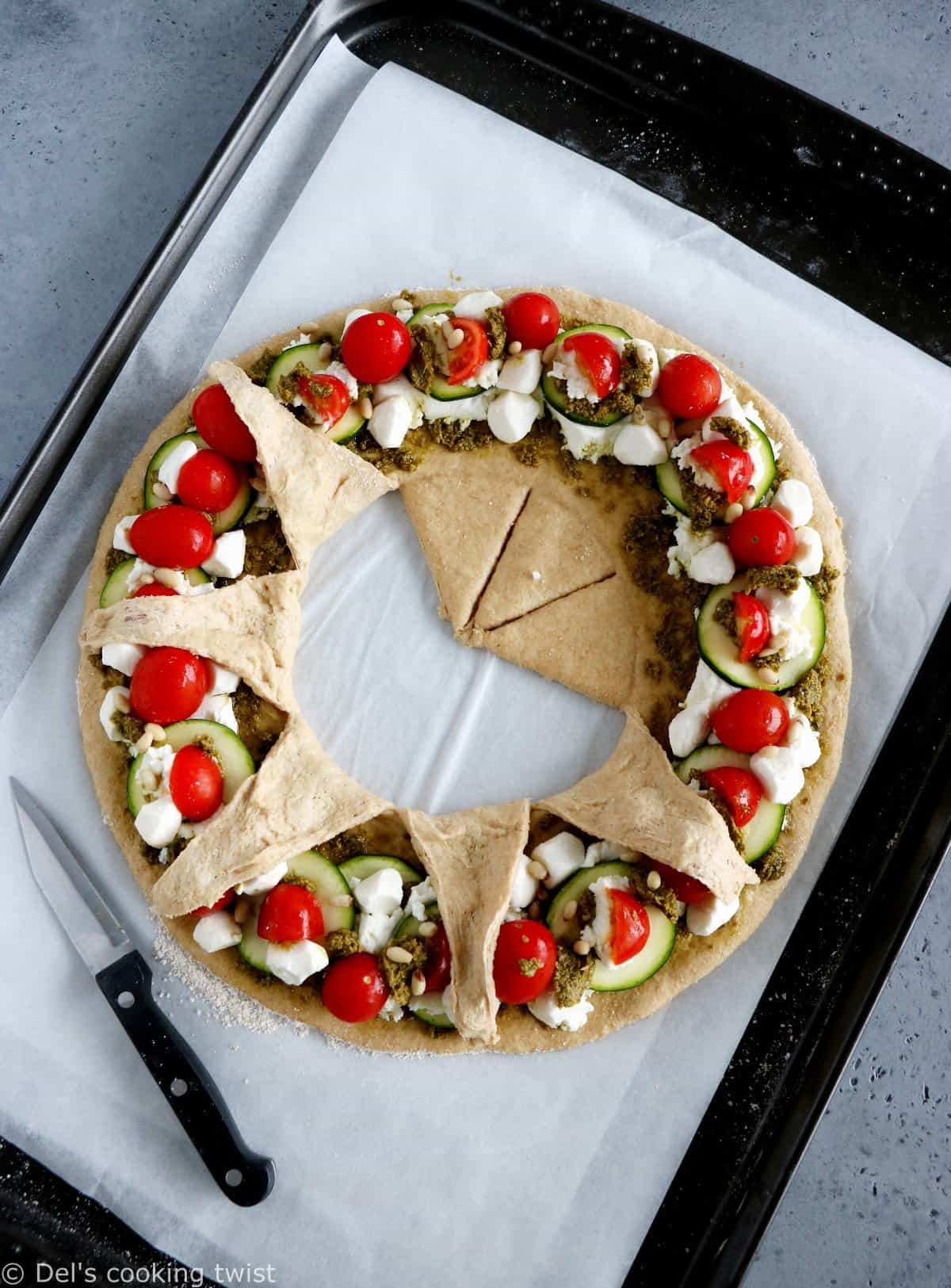 Whole Wheat Mediterranean Pizza Star Ring