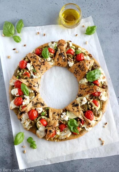 Whole Wheat Mediterranean Pizza Star Ring