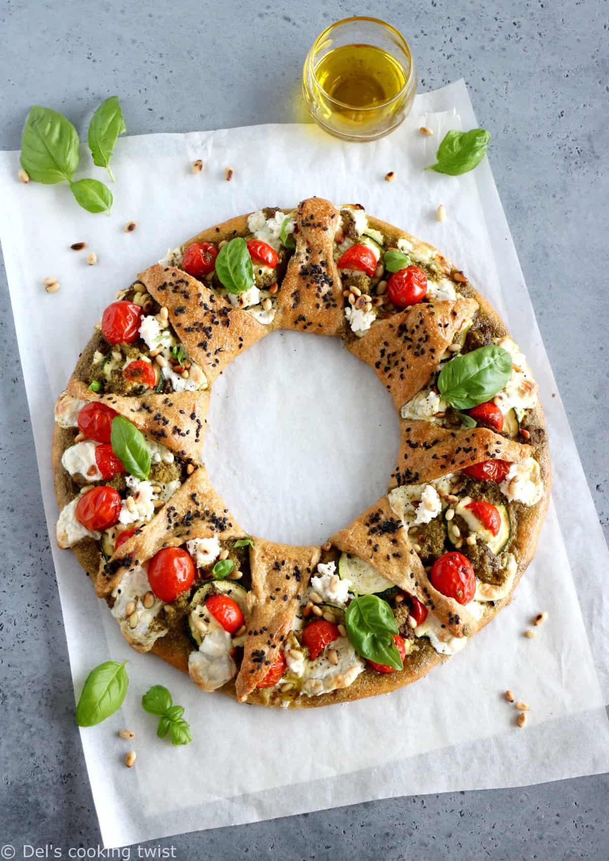 Whole Wheat Mediterranean Pizza Star Ring