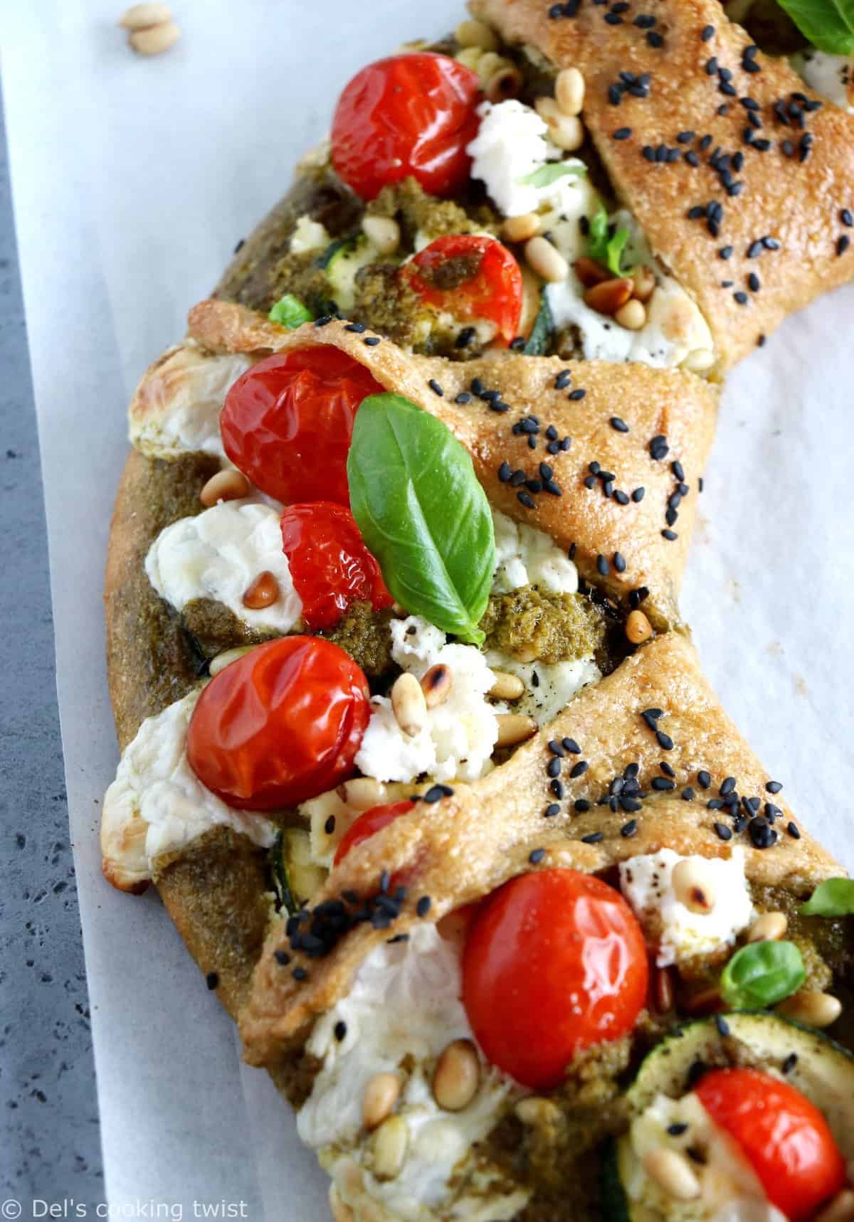 Whole Wheat Mediterranean Pizza Star Ring