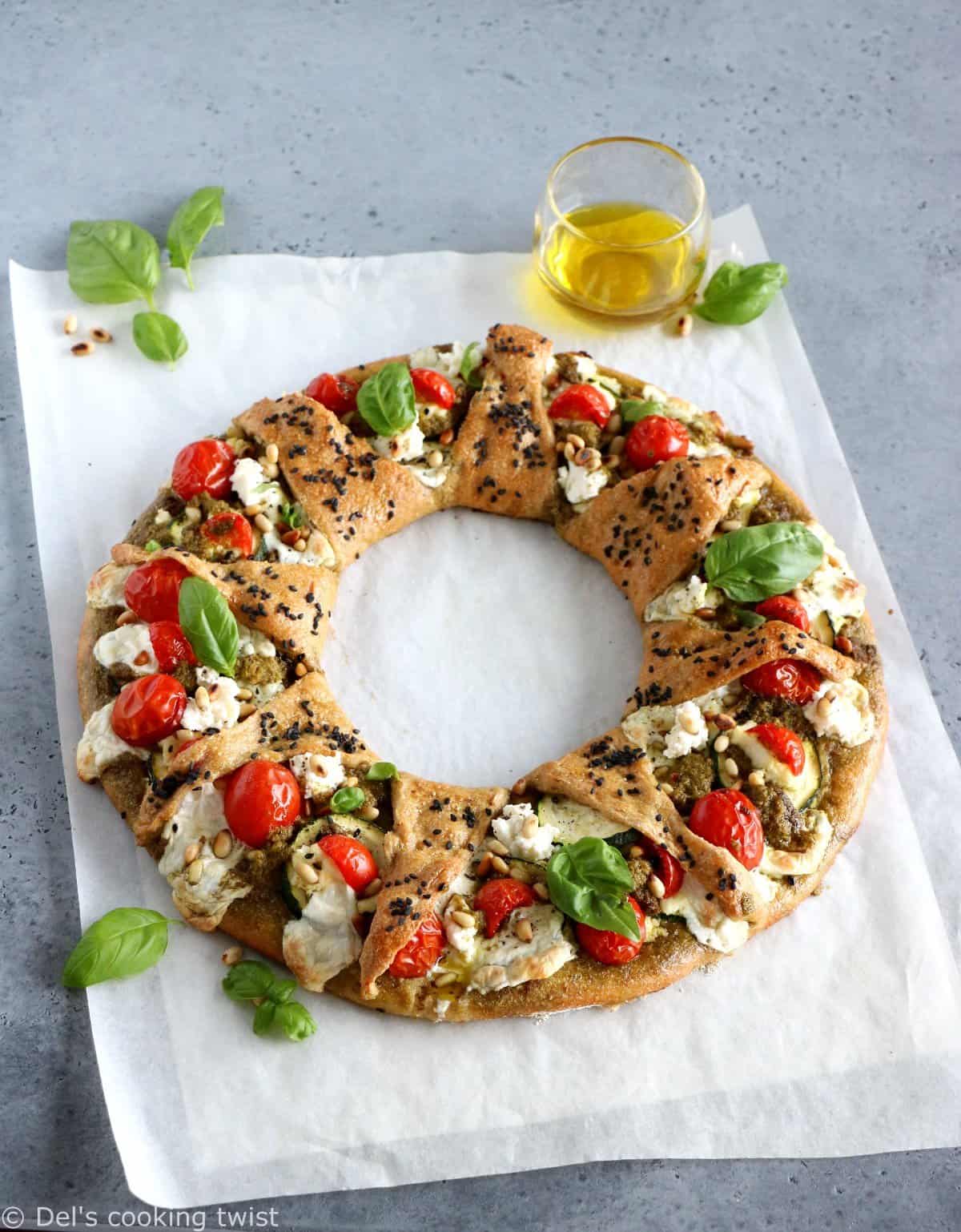 Whole Wheat Mediterranean Pizza Star Ring