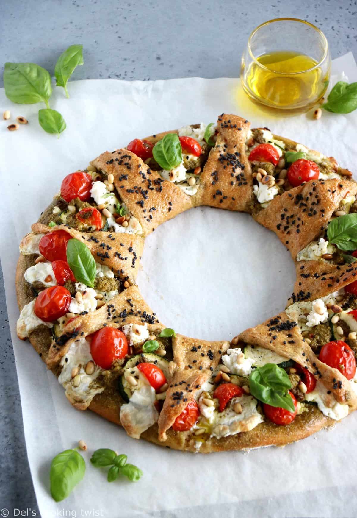 Whole Wheat Mediterranean Pizza Star Ring