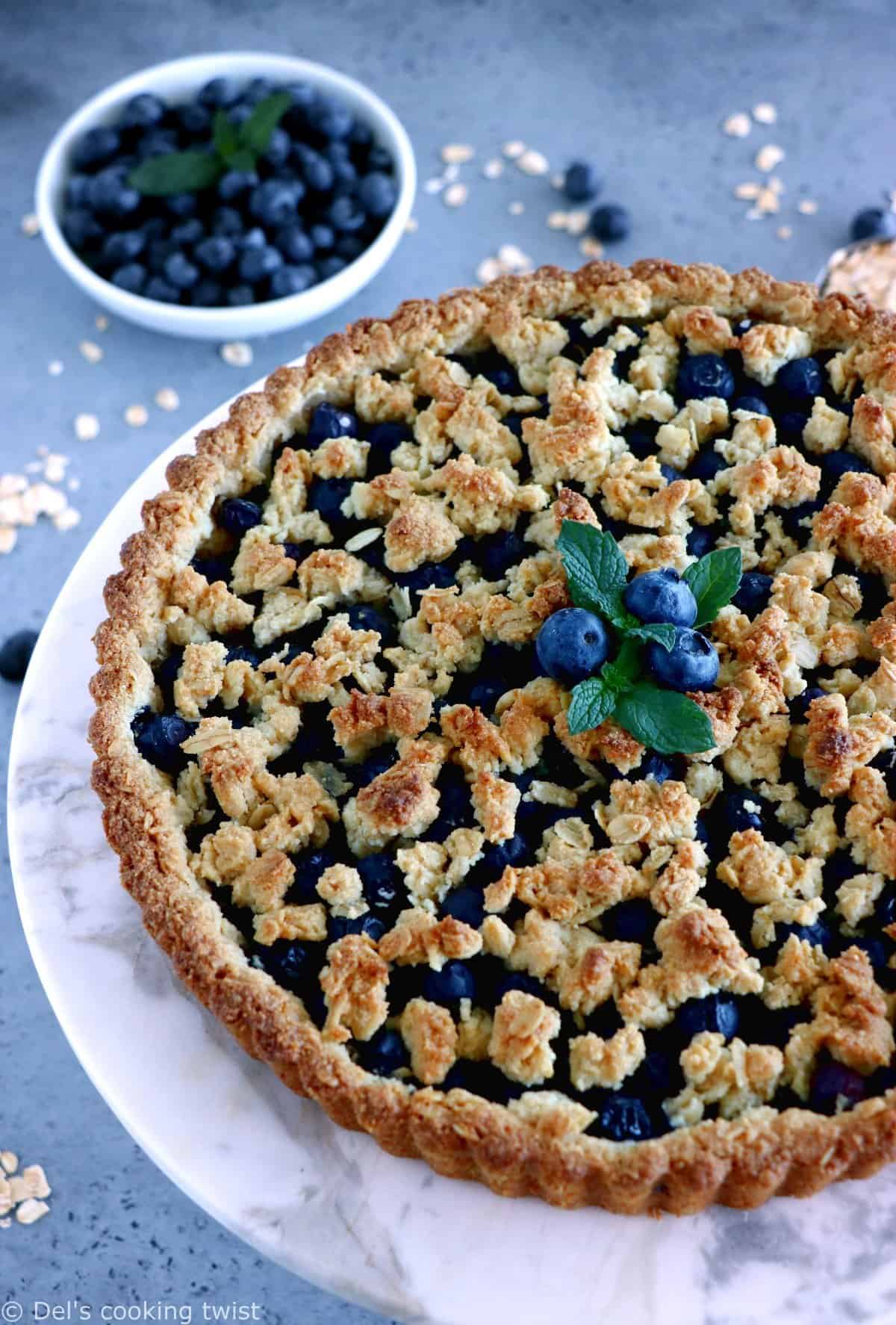 Blueberry Pie with Oat Crust