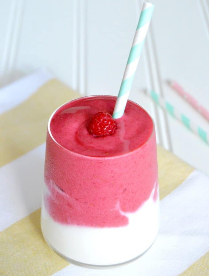 Raspberry Banana Layered Smoothie