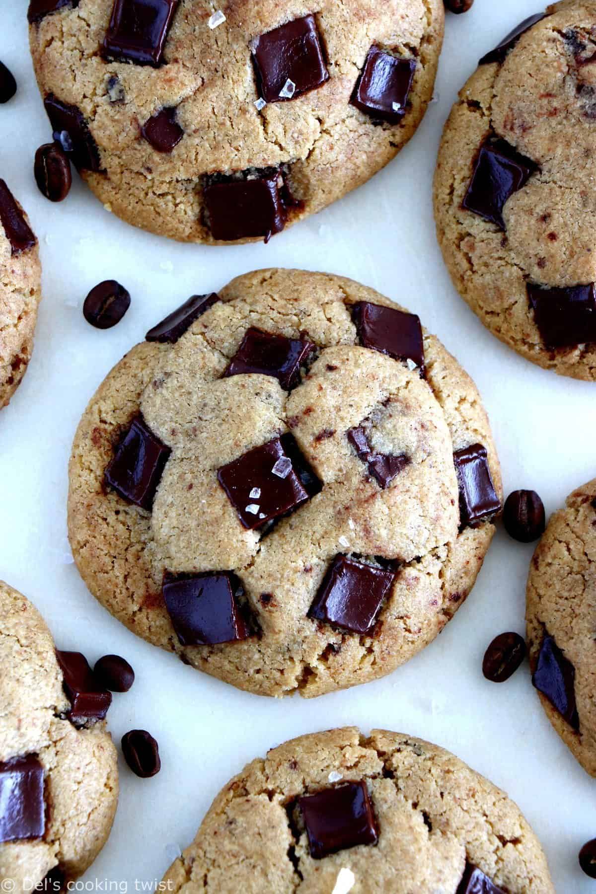 Cookies au beurre noisette, café et tahini