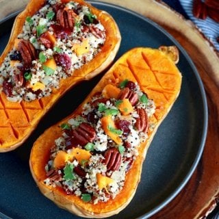 Cranberry Quinoa Stuffed Butternut Squash