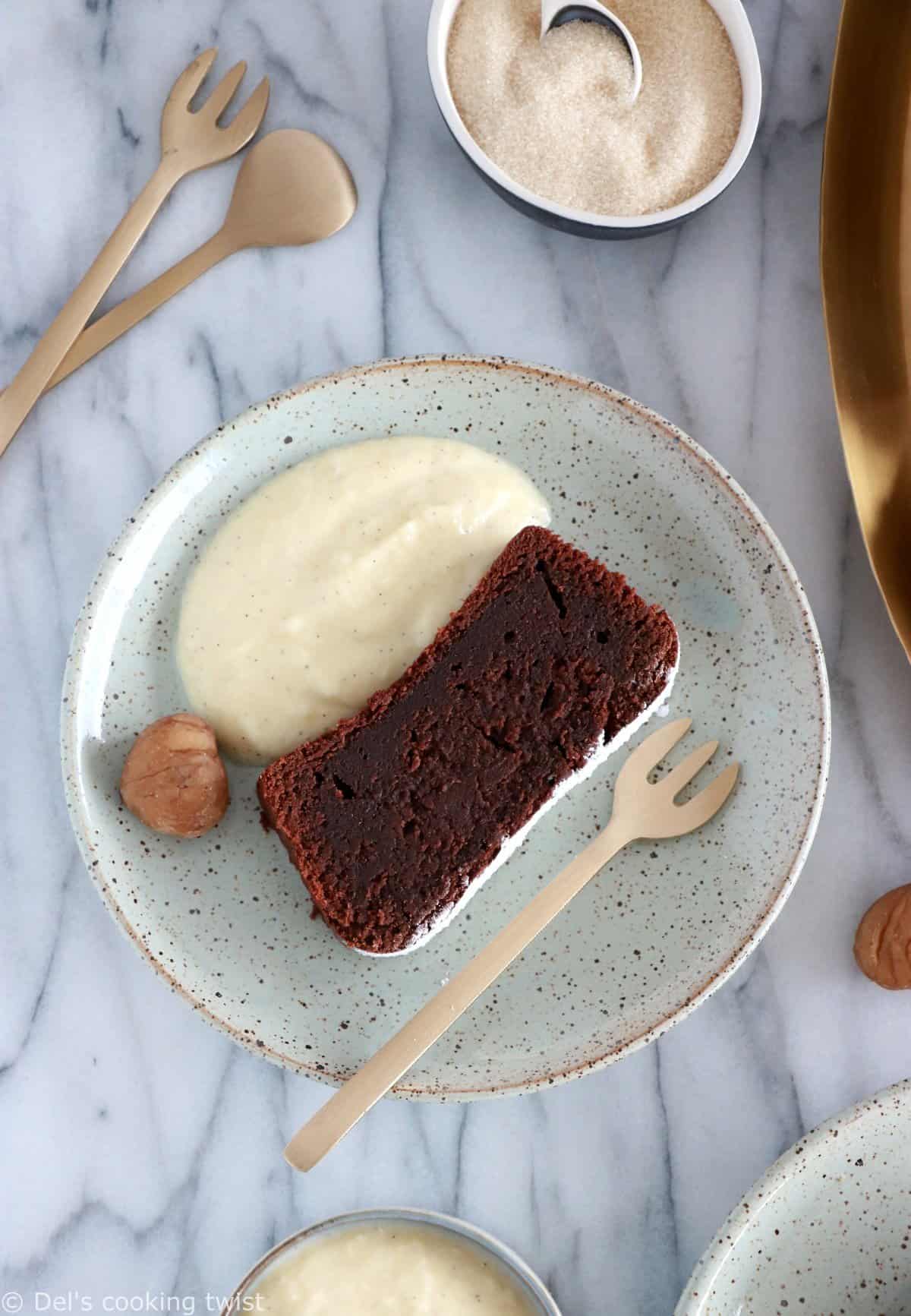 Fondant très gourmand au chocolat et à la crème de marrons