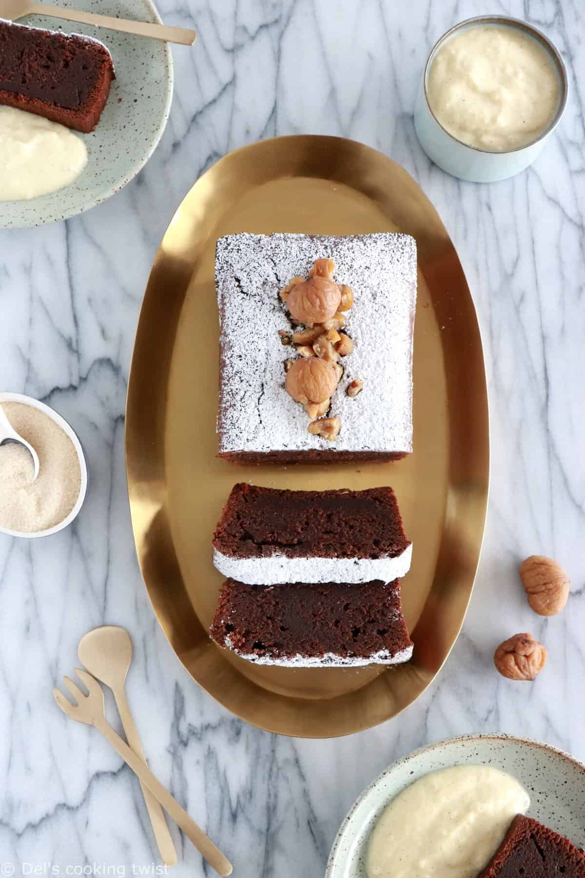 Fondant très gourmand au chocolat et à la crème de marrons