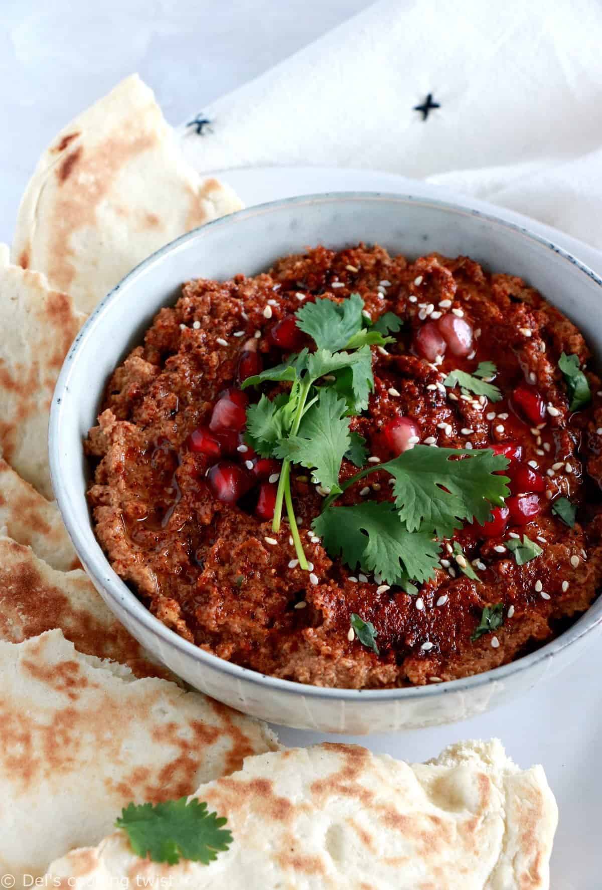 Dip de chou-fleur, harissa et noix