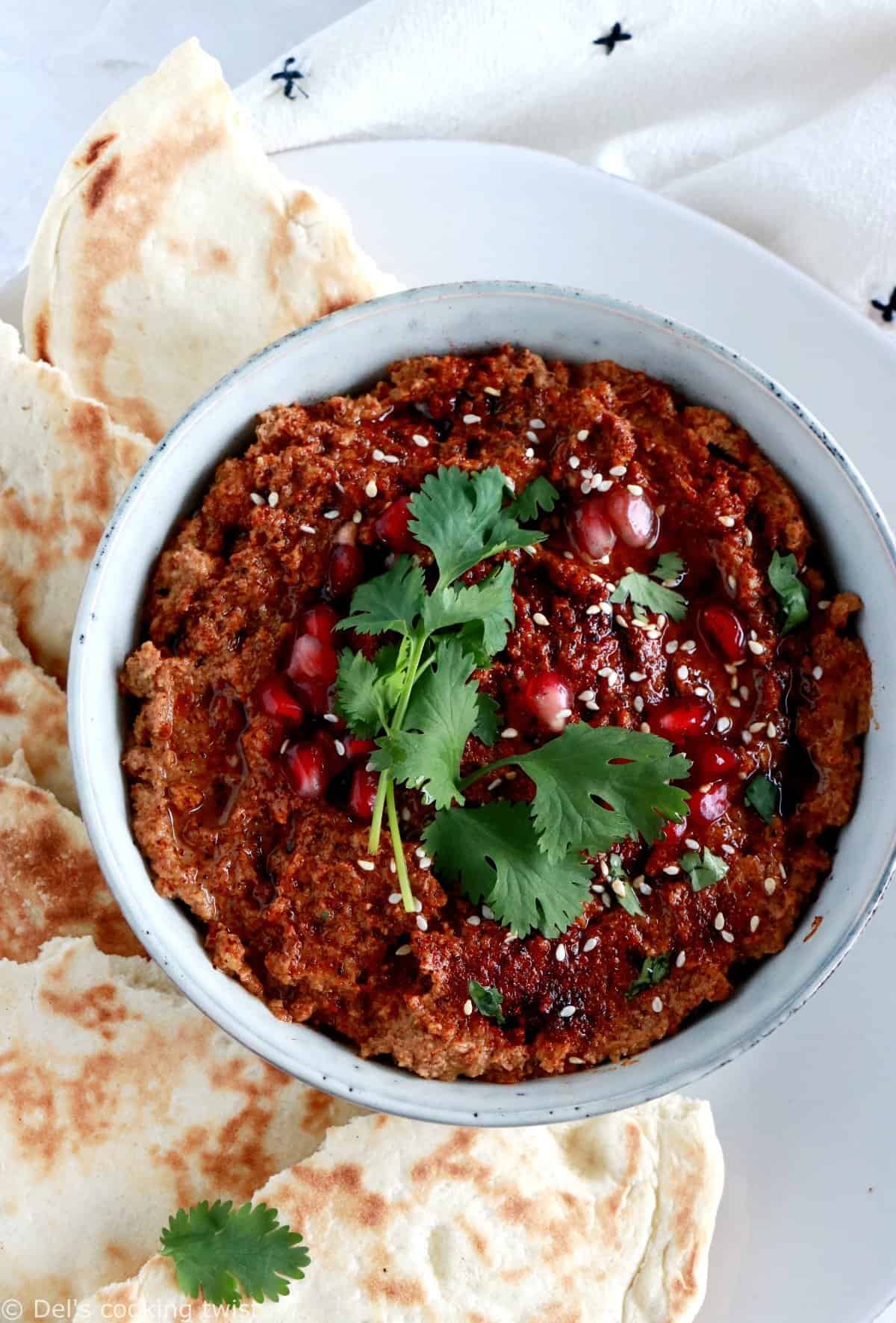 Dip de chou-fleur, harissa et noix