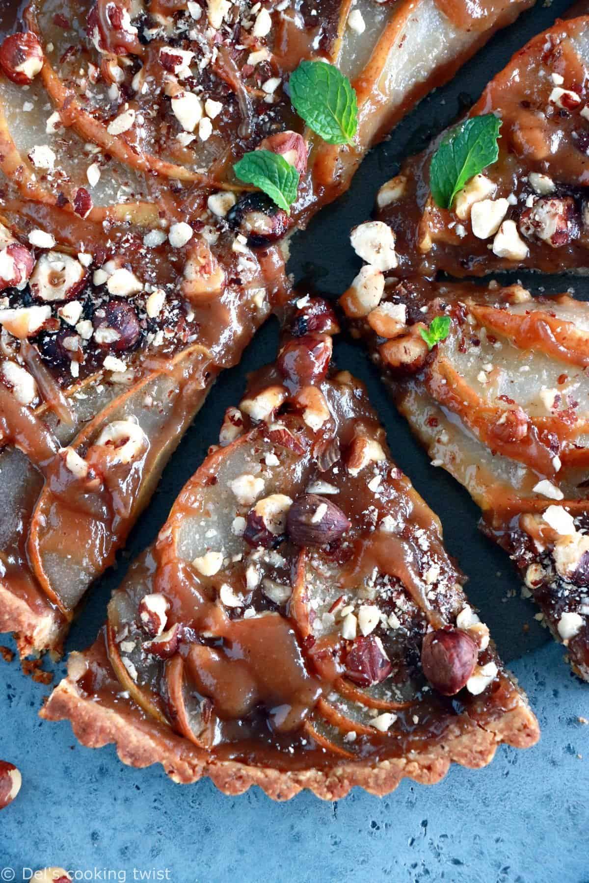 Pear and Chestnut Tart with Hazelnut Crust