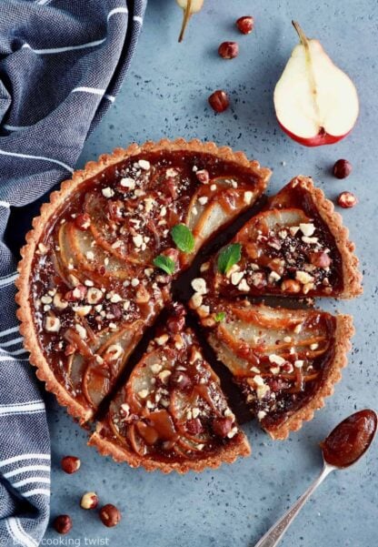 Pear and Chestnut Tart with Hazelnut Crust