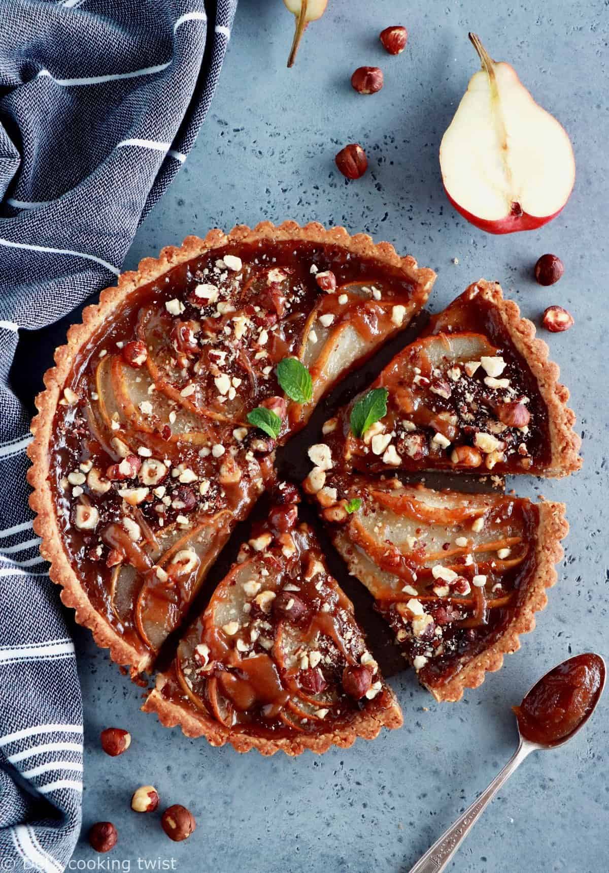 Pear and Chestnut Tart with Hazelnut Crust