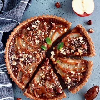 Pear and Chestnut Tart with Hazelnut Crust