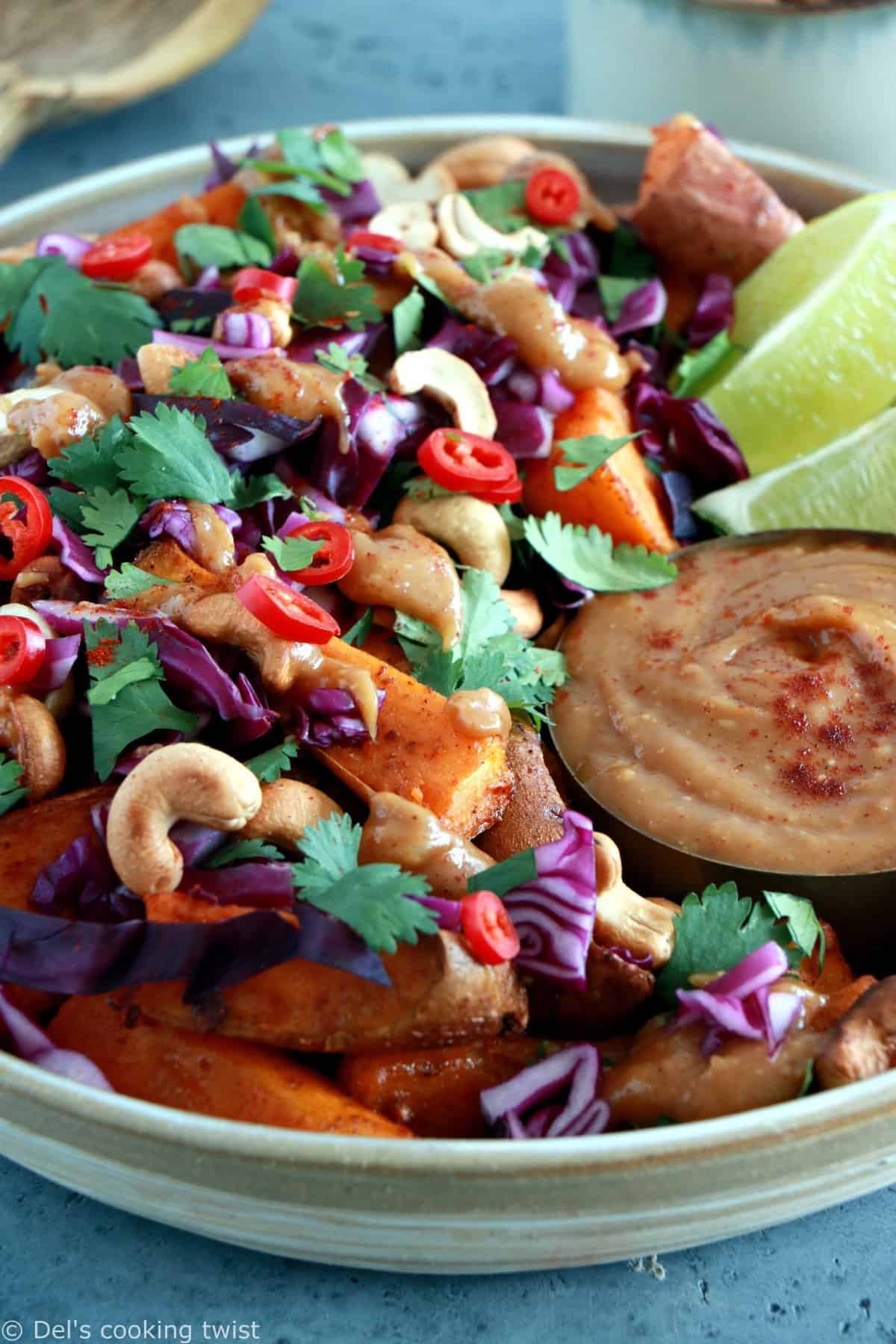 Thai Peanut Sweet Potato Wedges