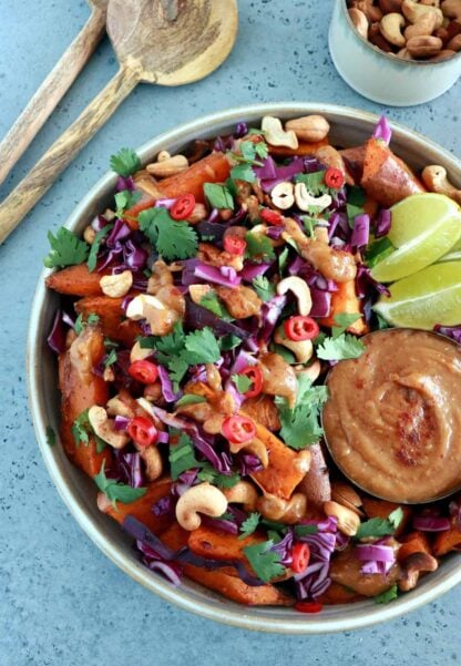 Thai Peanut Sweet Potato Wedges