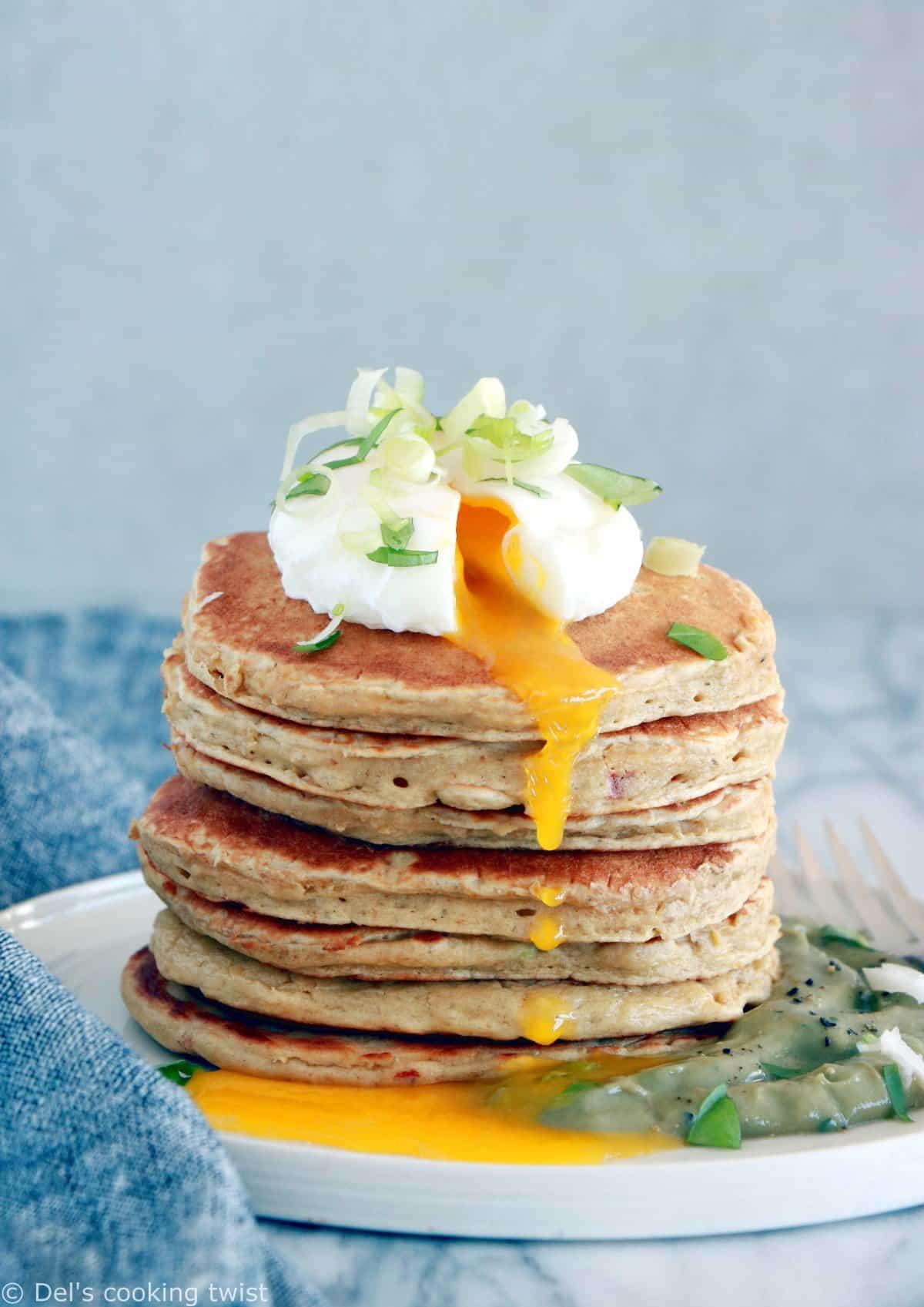 Pancakes salés à la farine de pois chiches (sans gluten)