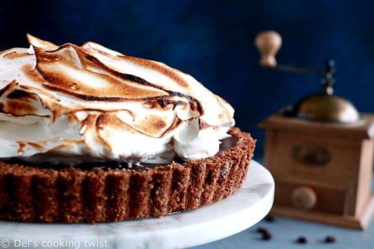 Chocolate Coffee Meringue Pie Del's cooking twist