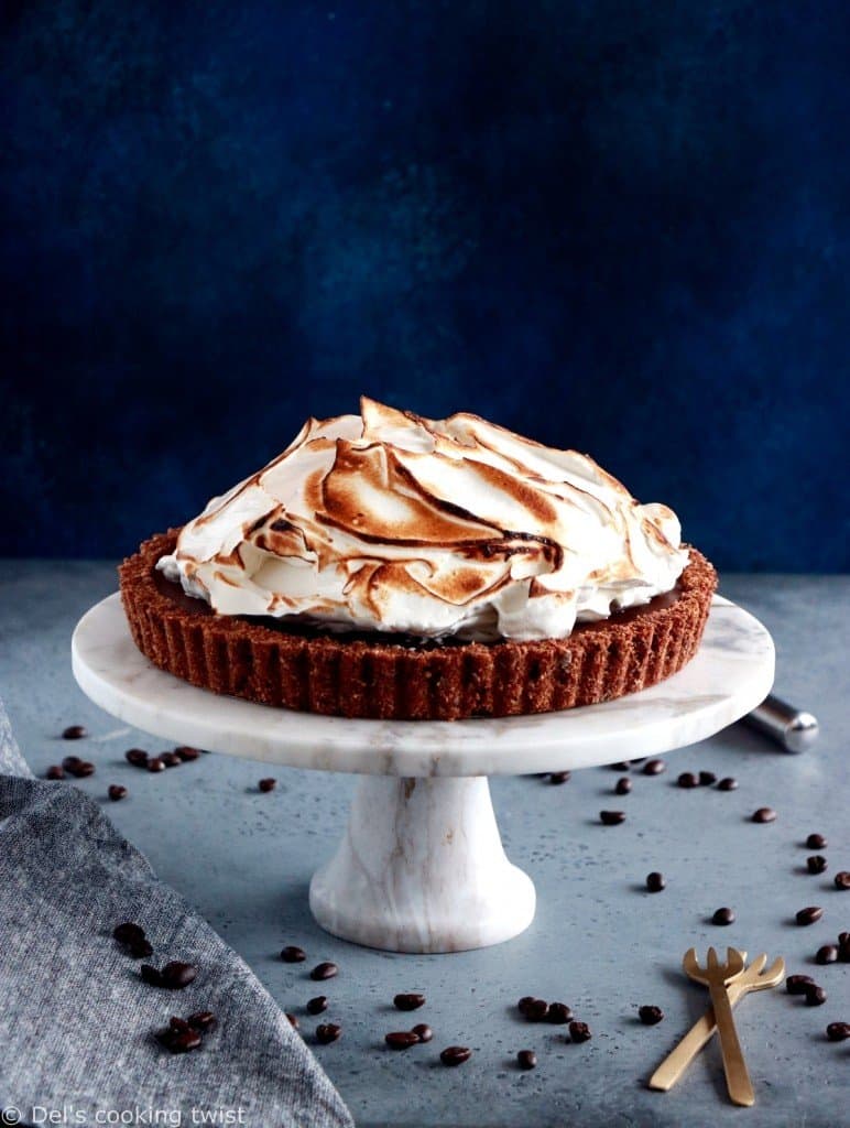 Chocolate Coffee Meringue Pie Del's cooking twist