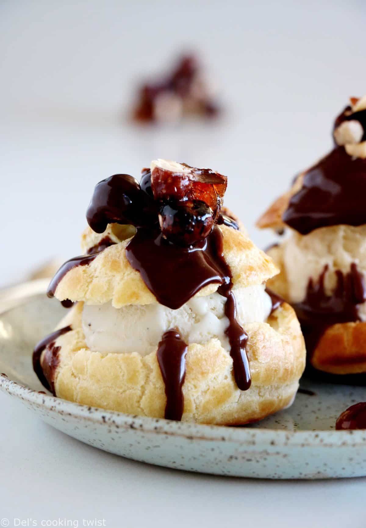 chocolate profiteroles with candied hazelnuts — del amp  s cooking twist