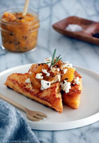 Mango Chutney Goat Cheese Brioche French Toasts