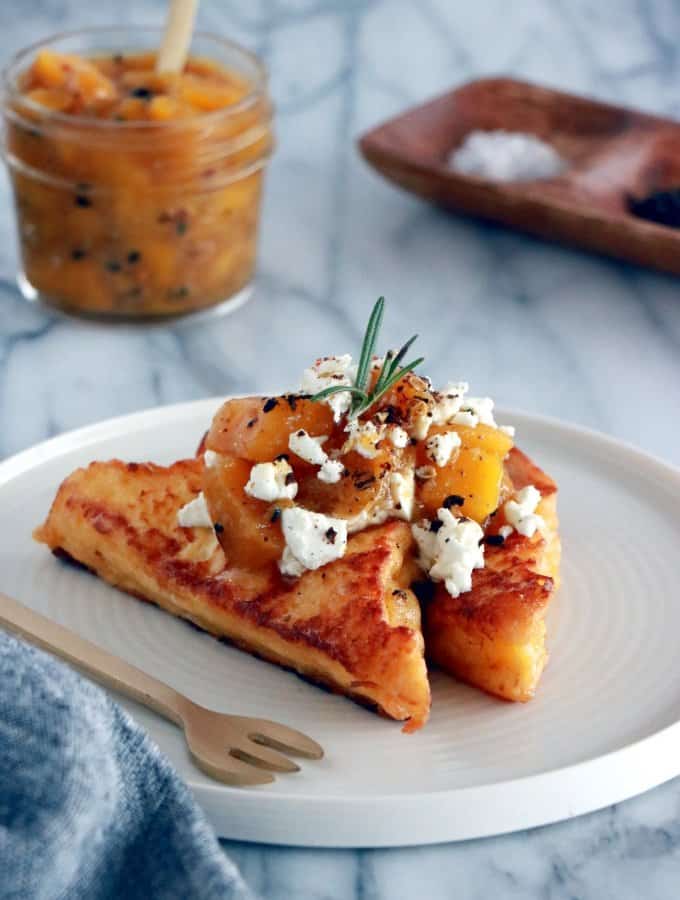 Mango Chutney Goat Cheese Brioche French Toasts