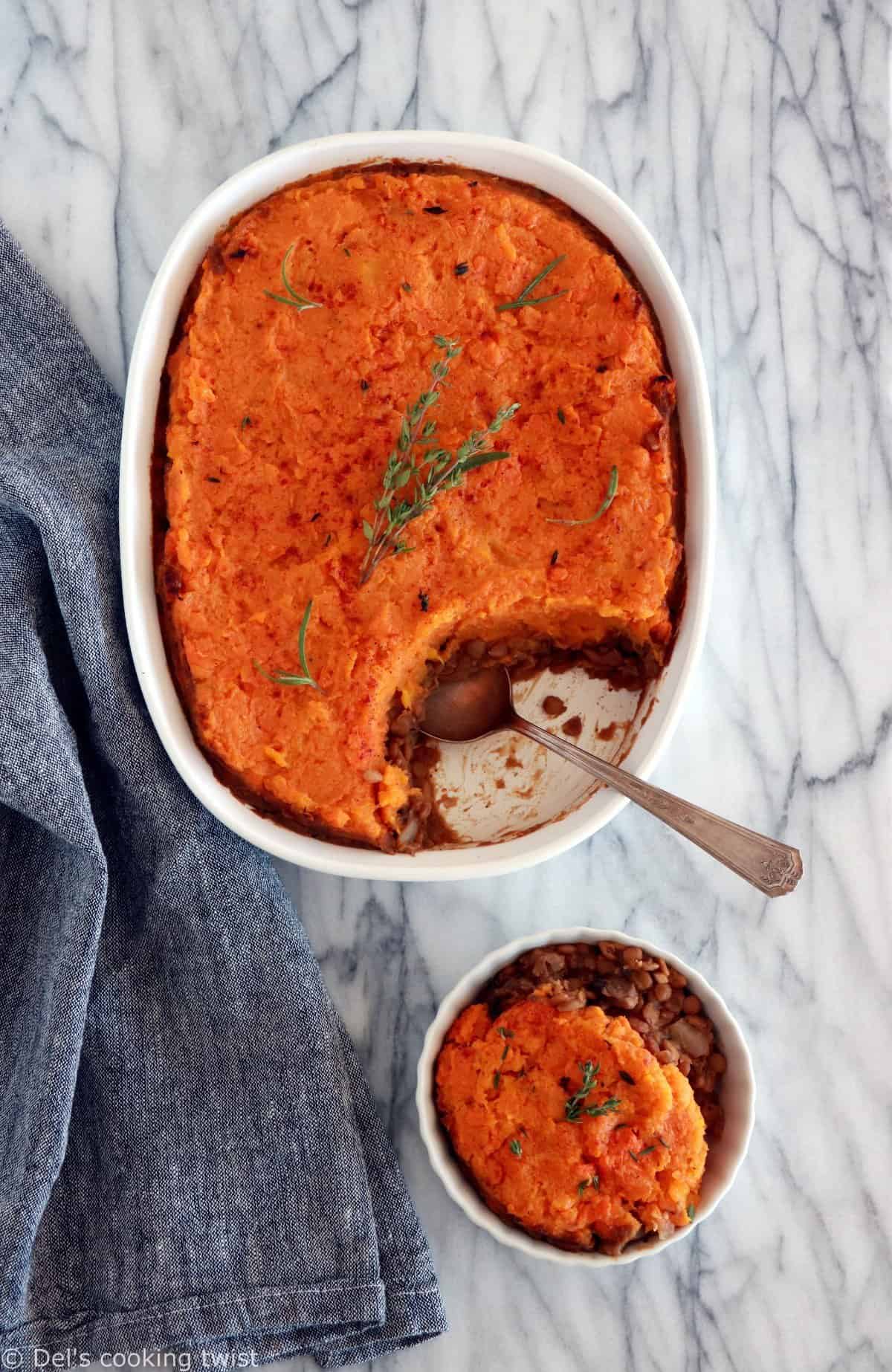 Vegan Pumpkin & Sweet Potato Shepherd's Pie