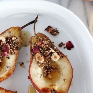 Cardamom-Infused Pears with Quinoa-Nut Crunch