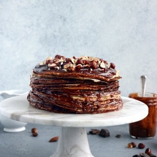 Chocolate Praline Crêpe Cake