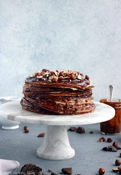 Chocolate Praline Crêpe Cake