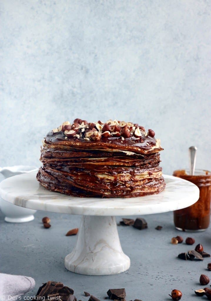 Chocolate Praline Crêpe Cake