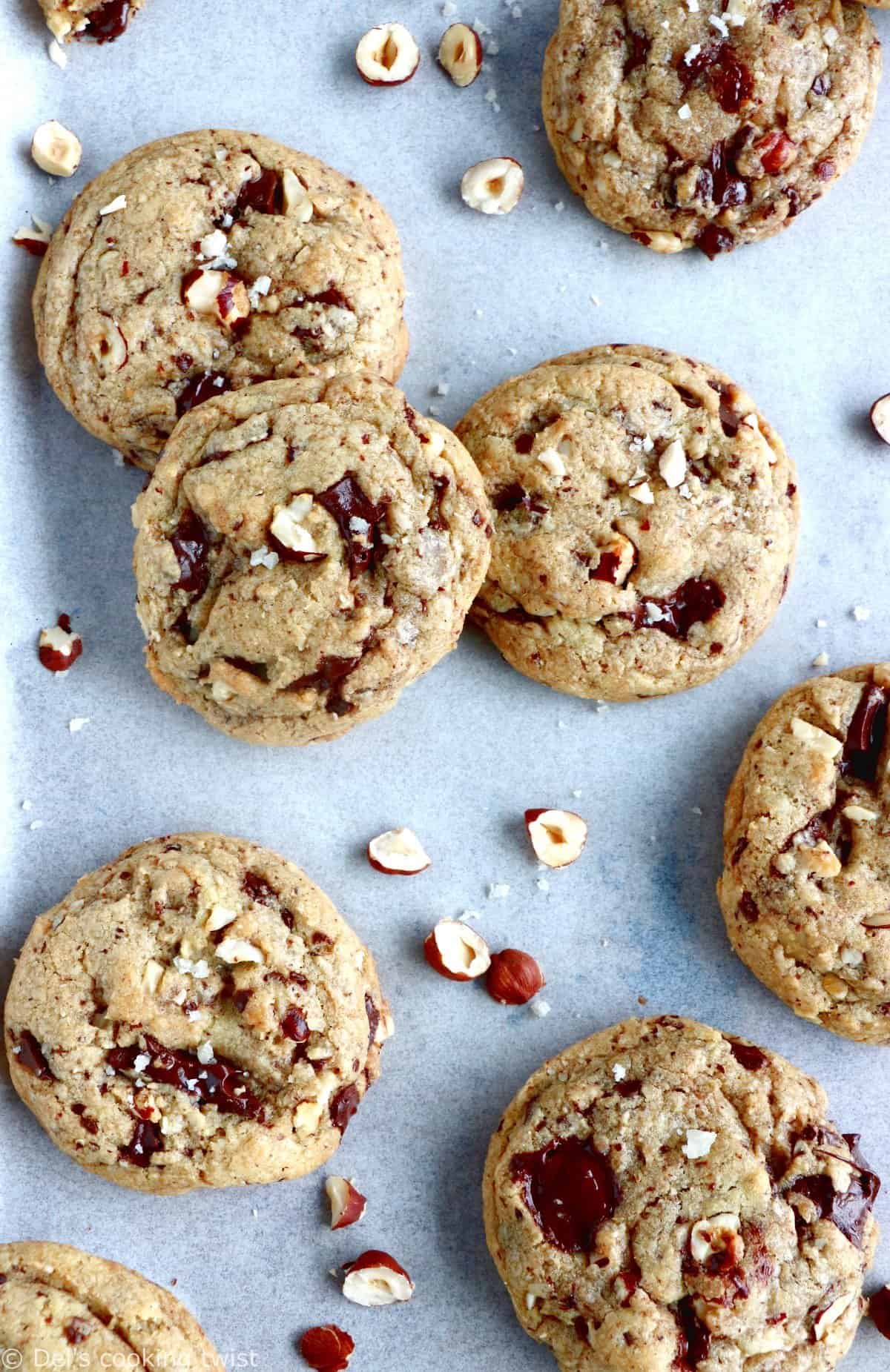 Cookies aux noisettes et pépites de chocolat