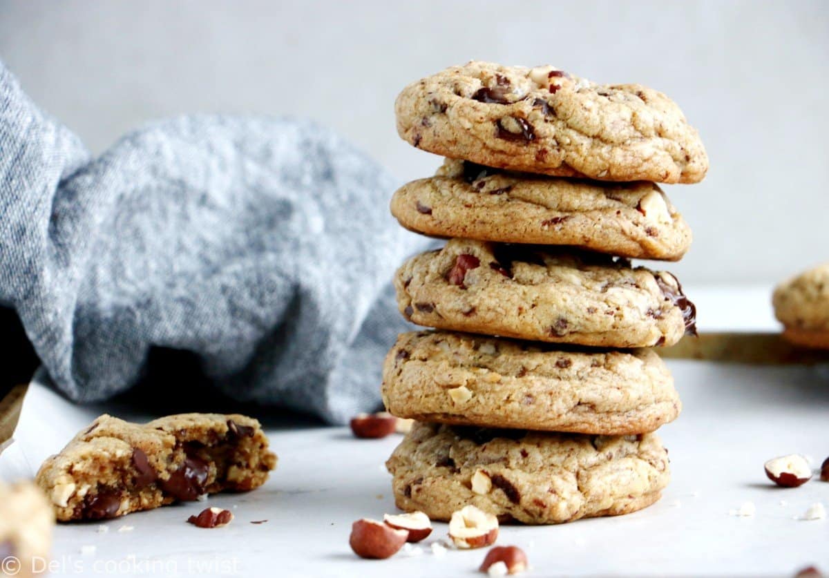 Cookies aux noisettes et pépites de chocolat