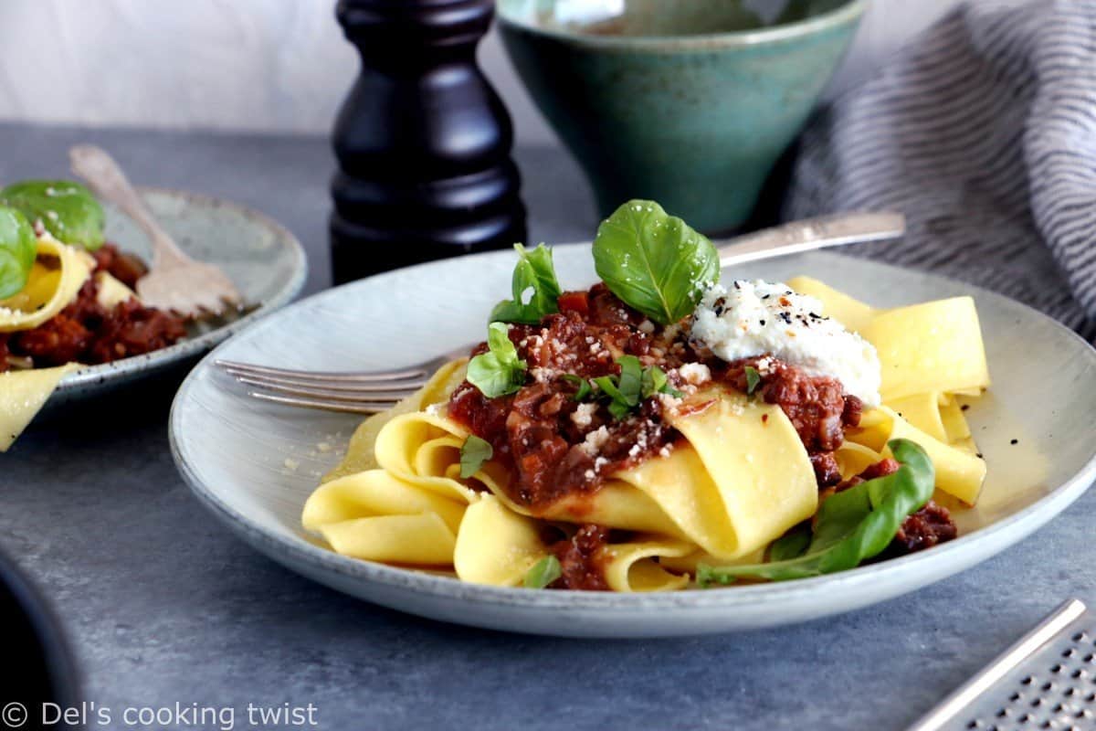 Sauce bolognese vegan lentilles et noix