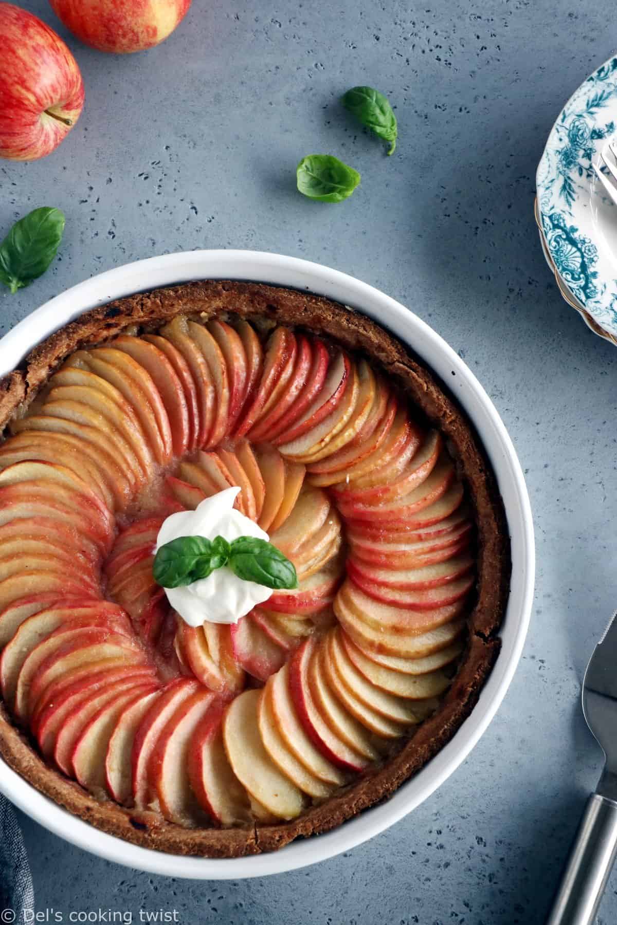 Tarte aux pommes rustique (vegan, sans sucre)