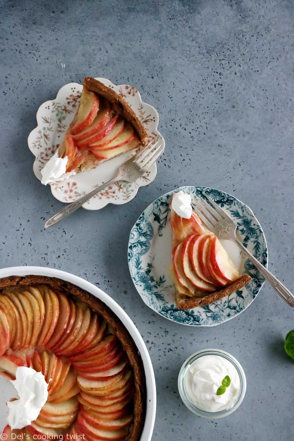 Tarte aux pommes rustique (vegan, sans sucre)