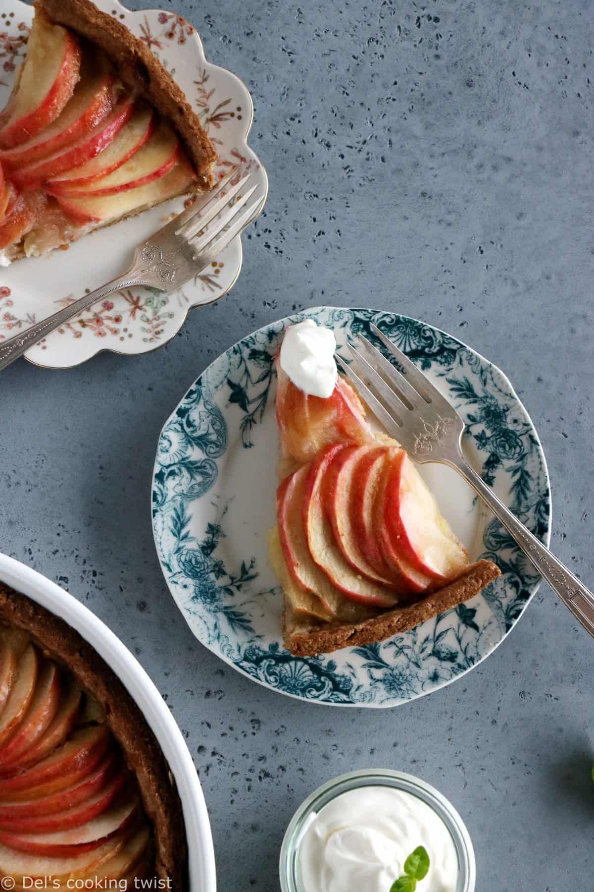 Tarte aux pommes rustique (vegan, sans sucre)